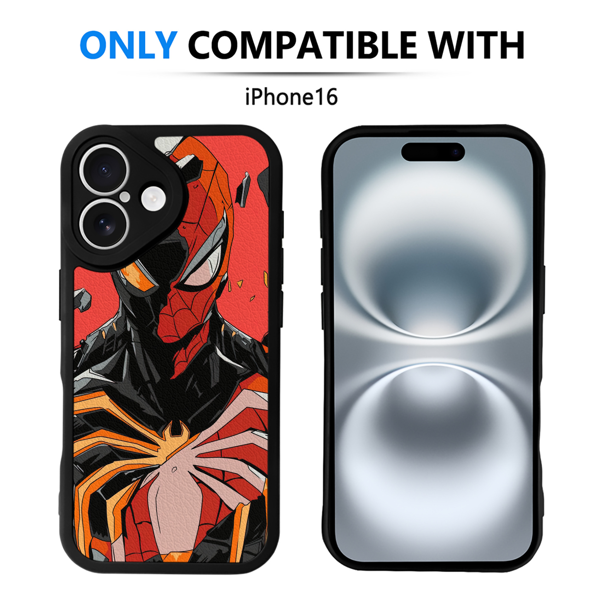 Spider Man スパイダーマン 【iPhone 16シリーズ対応】シリコンスマホケース（レザー調） 材質：シリコン